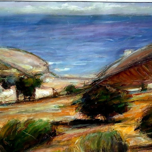 The Big Meadow Serifos acrylic painting like new