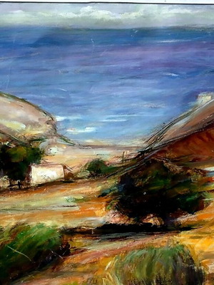 The Big Meadow Serifos acrylic painting like new