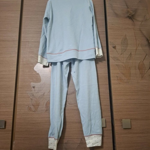 MARA-M Girls' pajamas used with fluffy bear in sky blue