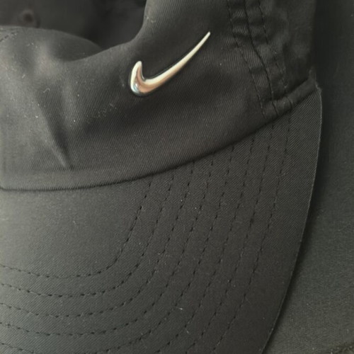 Nike cap with metal logo, black, new