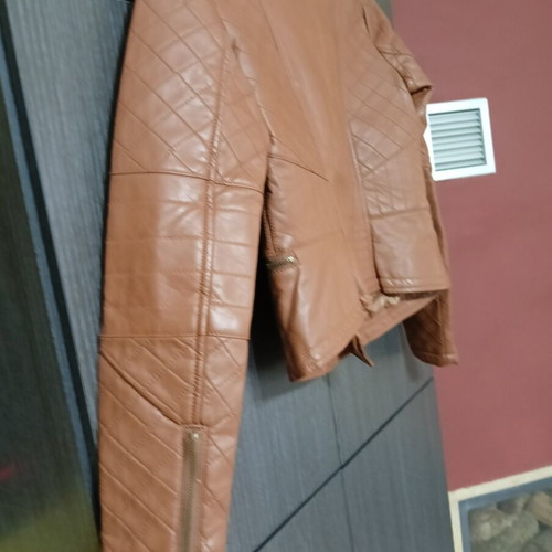 Therapy women's faux leather jacket size M 38 like new brown