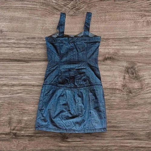 Street One denim dress with straps and belt like new, size S