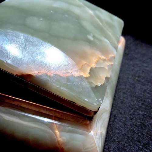 Vintage μπιζουτιέρα green onyx σαν καινούργιο