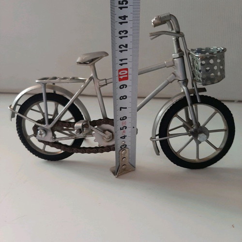 Vintage metal bicycle handmade used, 23cm decorative piece