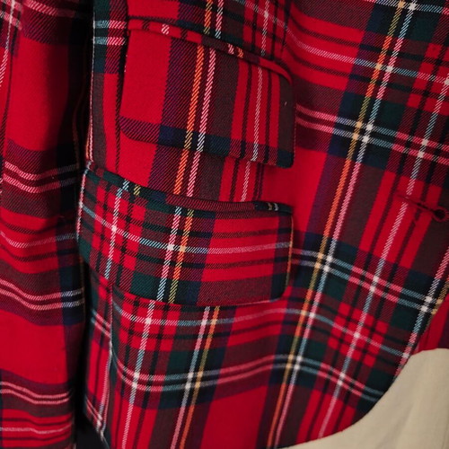 Lorna Bose tartan plaid jacket, red, wool blend