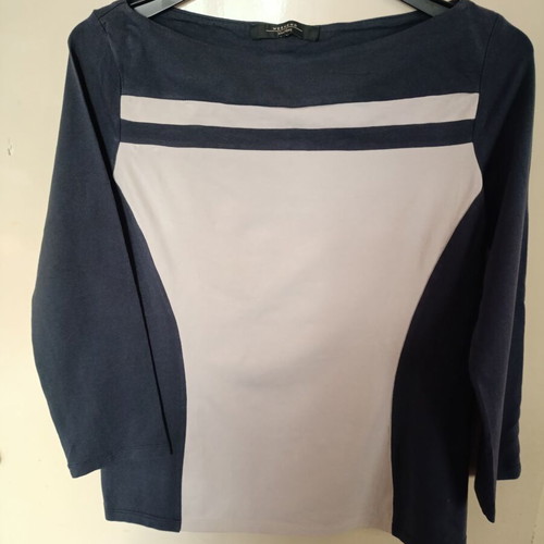 Weekend MaxMara colorblock blouse with 3/4 sleeves