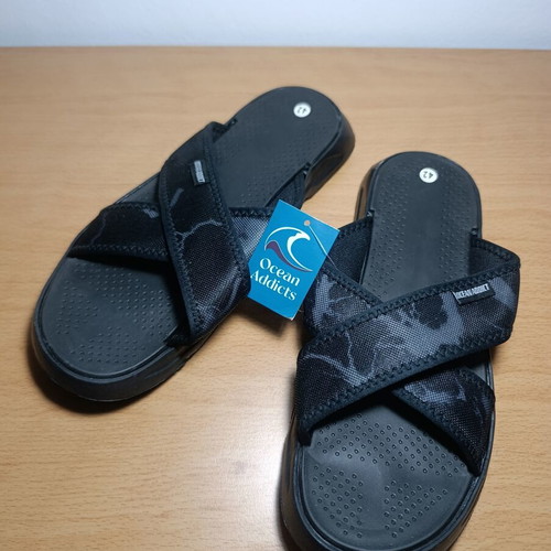 Ocean Addict unisex cross strap slippers, black, size 42