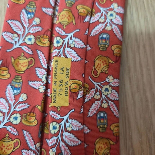 Hermes Story of Tea Silk Tie New with Box and Ribbon