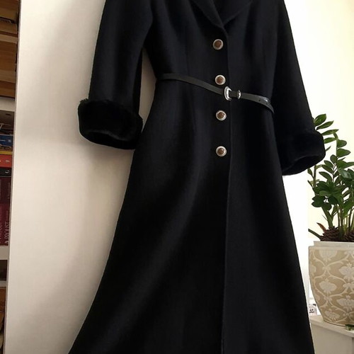 Coat 100% virgin wool new, black, size S