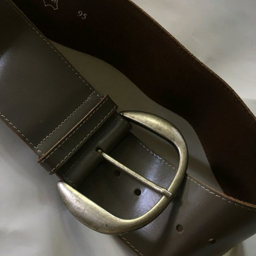 Leather gray big belt like new, 95cm wide buckle
