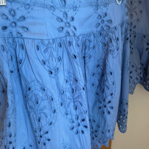 Zara Broderie Aegean Blue Two-Piece Set like new, size small