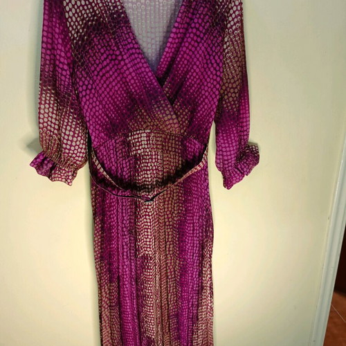 Midi wrap polka dot dress Dress2unDress like new, purple, size Small/Medium