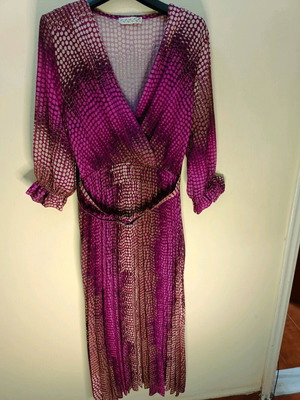 Midi κρουαζέ πουά φόρεμα Dress2unDress σαν καινούργιο, μωβ, μέγεθος Small/Medium