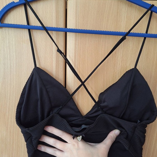 Lynne x Katerina Kainourgiou black ribbed bralette size S like new