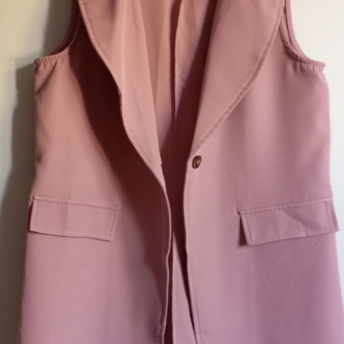 Sleeveless vest long, new, size L, pink