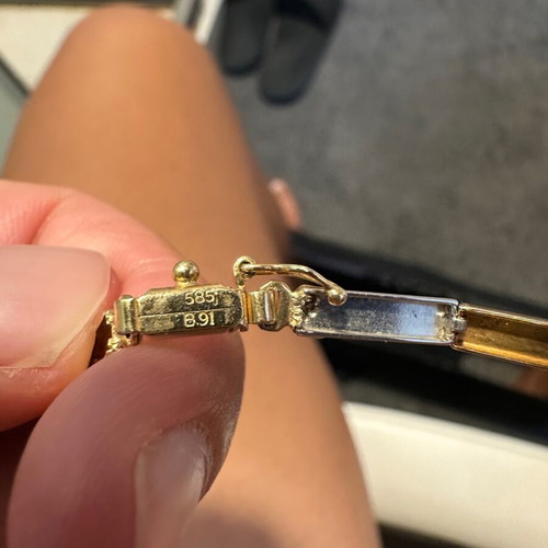 14k gold bracelet with real diamonds