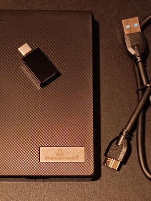 Εξωτερικός σκληρός δίσκος WD 1TB με θήκη Powertech USB 3.2 και αντάπτορα Type-C σαν καινούργιο