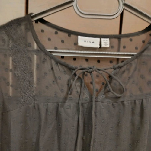 Vila blouse with lace new, size M, black