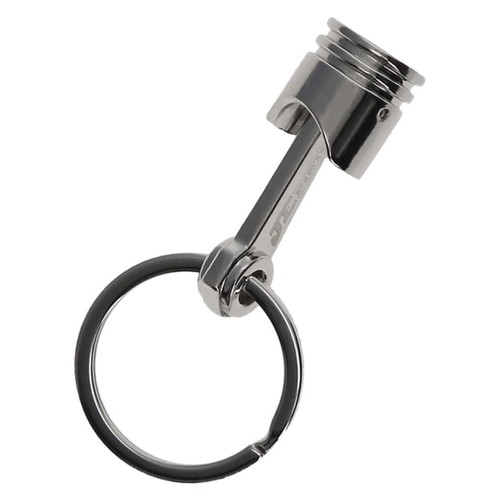 Car piston keychain, silver