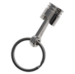 Car piston keychain, silver
