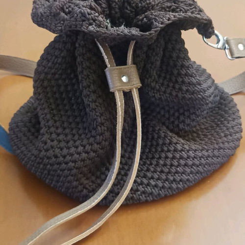 Knitted handmade bag like new with large interior space