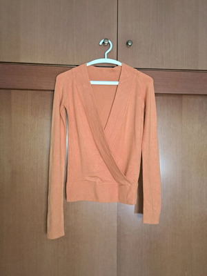 Bershka orange blouse used, wrap style, size M