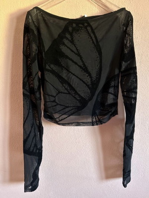 Bershka Sheer Blouse Size S new, black