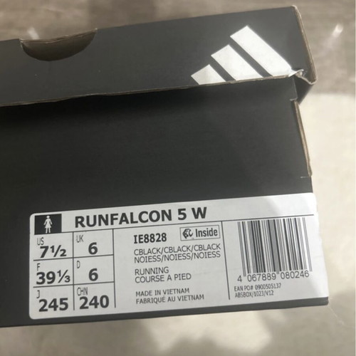Adidas Runfalcon 5 athletic shoes new, size 39, black