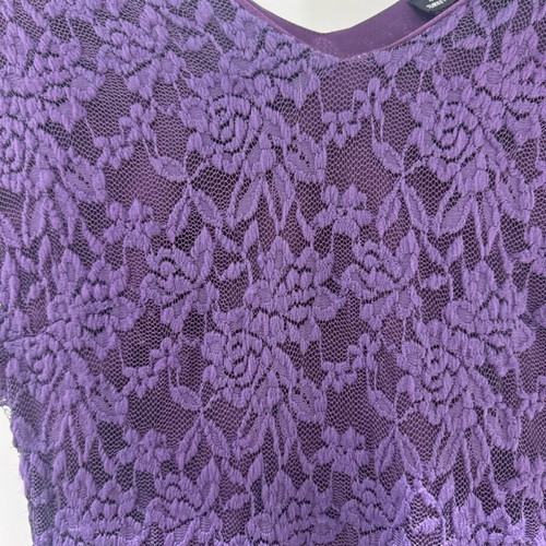 Purple lace dress with transparent sleeves size S like new