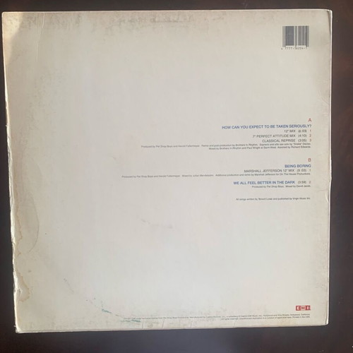 Pet Shop Boys How Can You Expect To Be Taken Seriously? 12" Maxi-Single used
