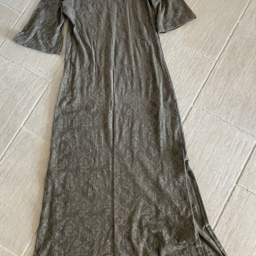 Maxi knitted olive dress, size M-L