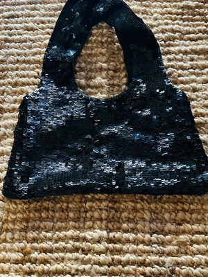 Sequin Accessorize χειρός τσάντα σαν καινούργια, μαύρη