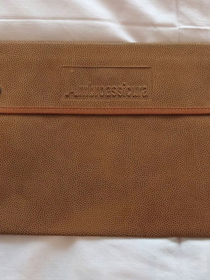 Vintage faux leather dossier used, size A4