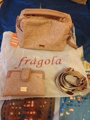 Fragola crossbody bag new with wallet and case beige