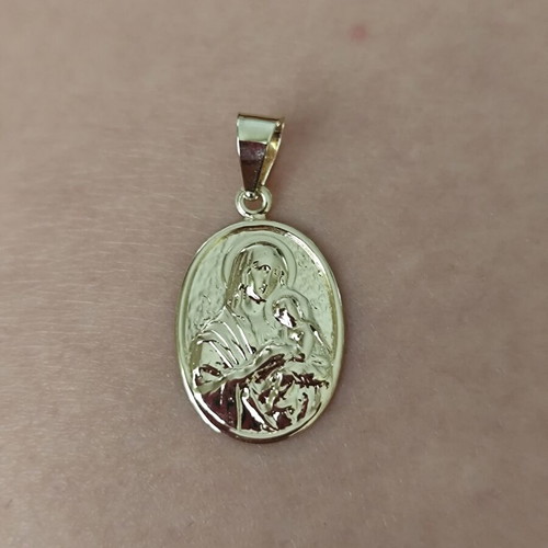 Gold K14 Pendant Panagia Vrefokratousa new