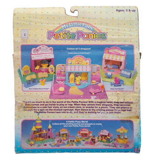 Vintage Hasbro My Little Pony Petite Ponies Mane Delights Beauty Shoppe new in box