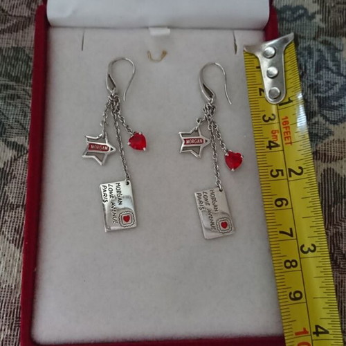 Morgan silver earrings like new with romantic pendants