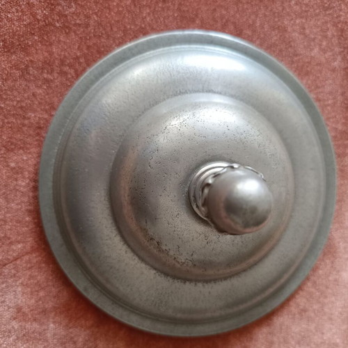 Vintage pewter soup tureen and tray from France like new