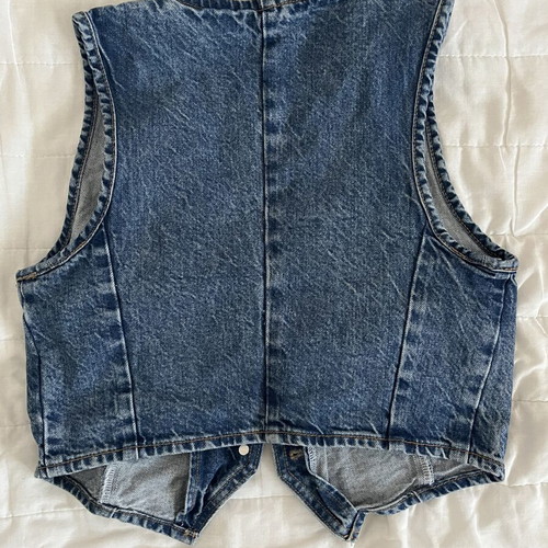 Zara denim vest like new with gold buttons, blue