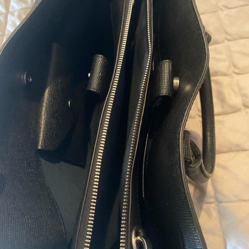 Briefcase new, black, office bag with compartments for tablet