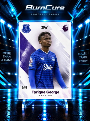 Κάρτα συλλογής Tyrique George Everton αριθμημένη 6/99 Topps Total Football