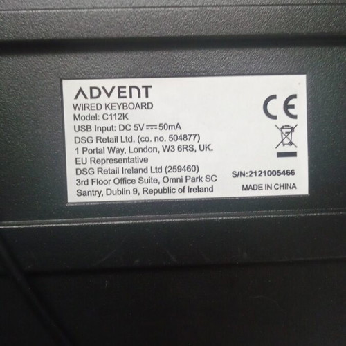Advent C112K keyboard used, for spare parts