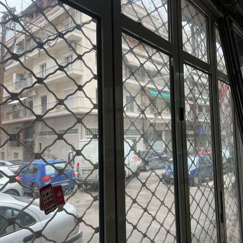 Aluminum folding sliding door like new, large dimensions