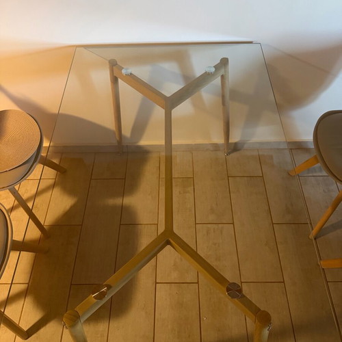 Glass dining table like new 150x90x75