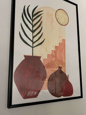 Handpainted paintings with black frame and pastel colors new