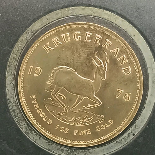 Krugerand one ounce African gold coin weight 34 grams new