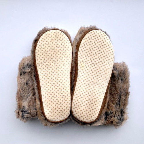 Pottery Barn PB Teen Wolf Booties slippers synthetic fur new size XL