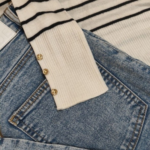 Atmosphere striped thin blouse and light skinny jeans set like new