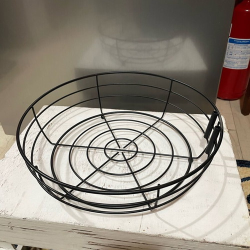 Metal double fruit basket like new, 2-tier, black
