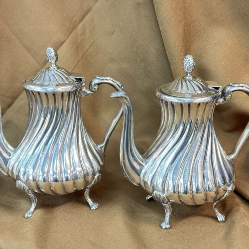 Silver Serving Set 5 Pieces Like New with Artistic Design